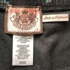 Juicy Couture elastic waist band black floral skirt